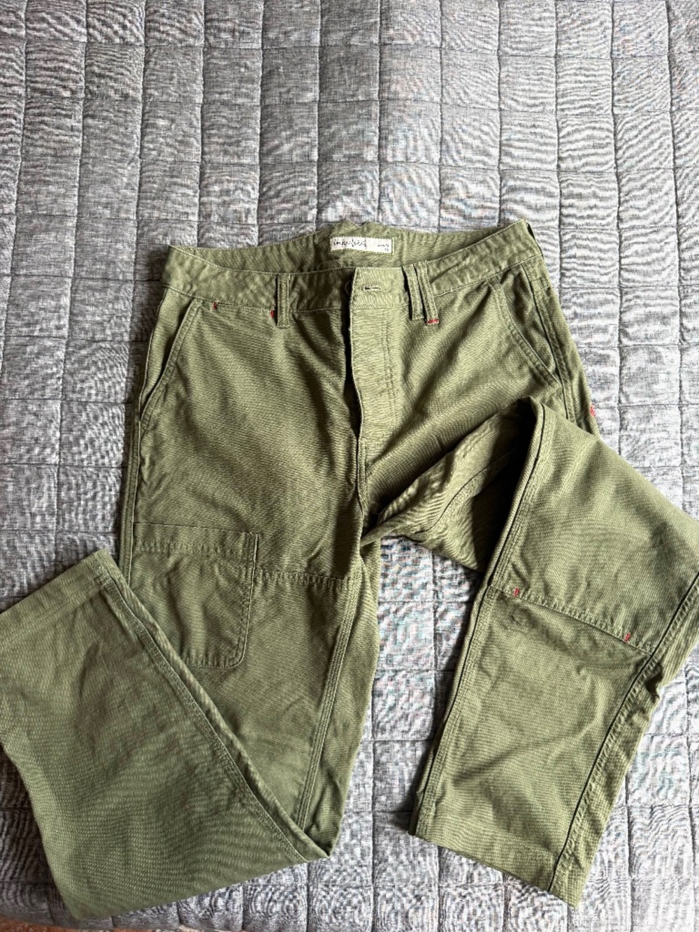 Imperfects Courier Pant Sharp Fit in Craft Canvas Olive Green - 32 / 31